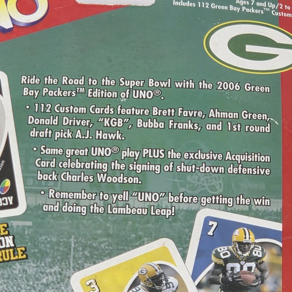 NFL Green Bay Packers UNO Cards‎ 2006 Edition Helmet Case Sealed Favre Woodson